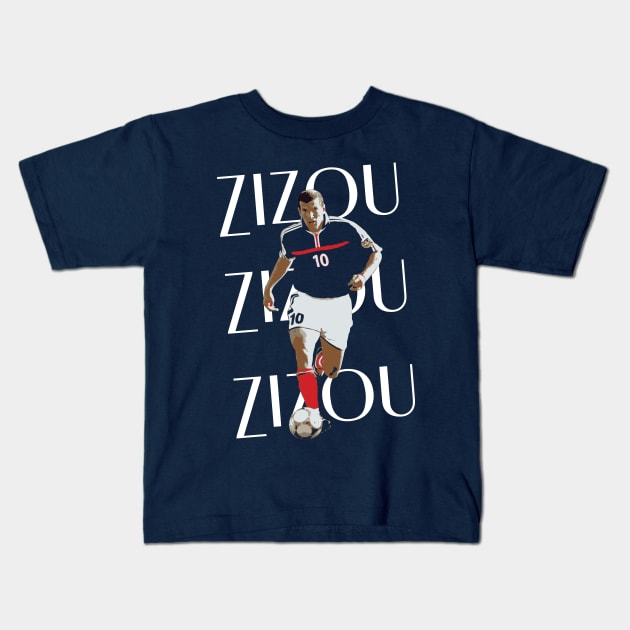 Zidane Illustration Kids T-Shirt by HenDesignStudio